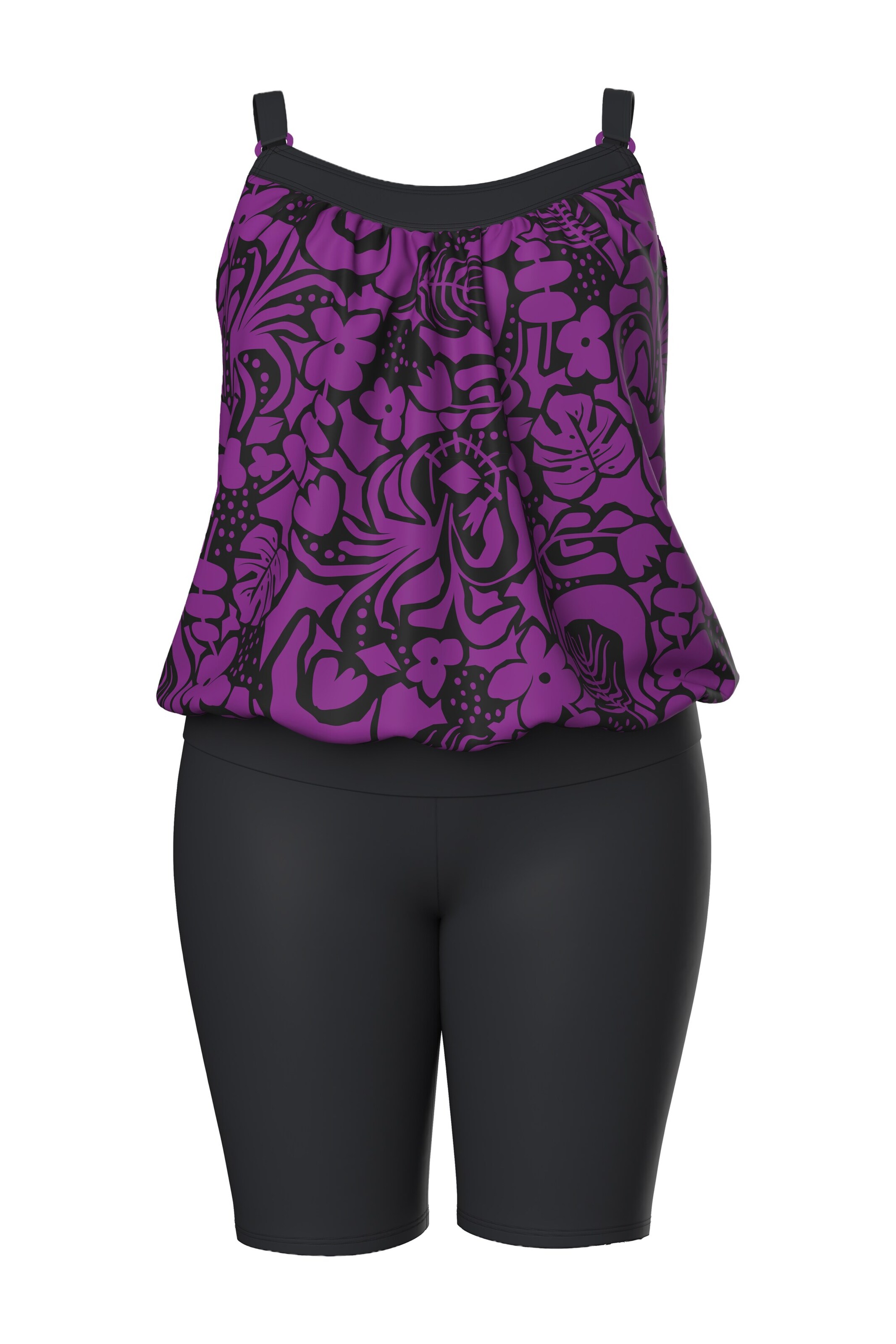Ulla Popken Jumpsuit in de kleur Lila / Zwart, Productweergave