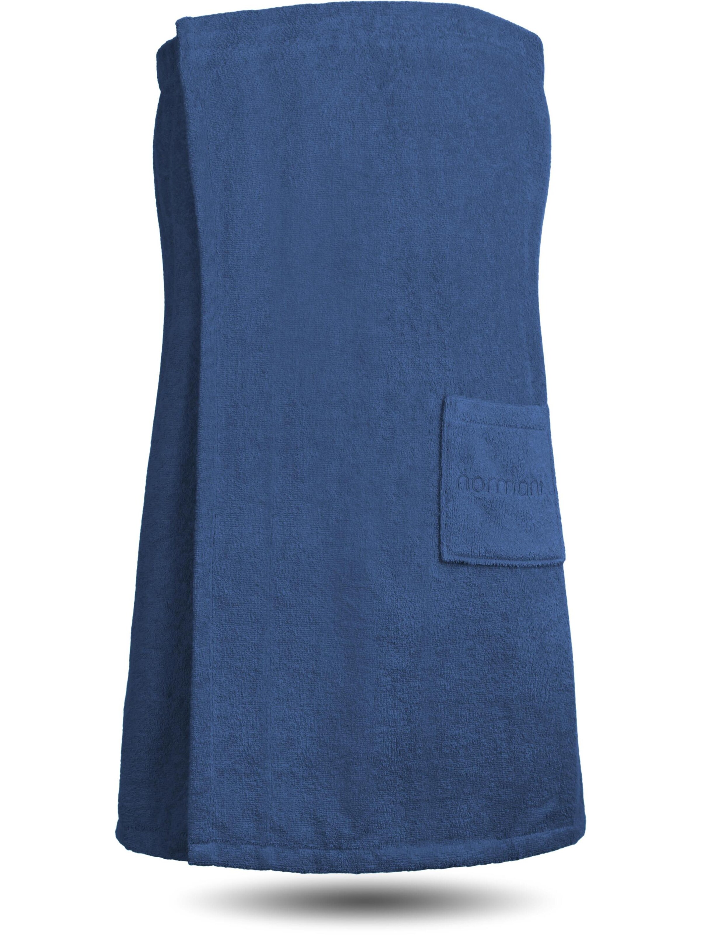 normani Short Bathrobe in Blue: front