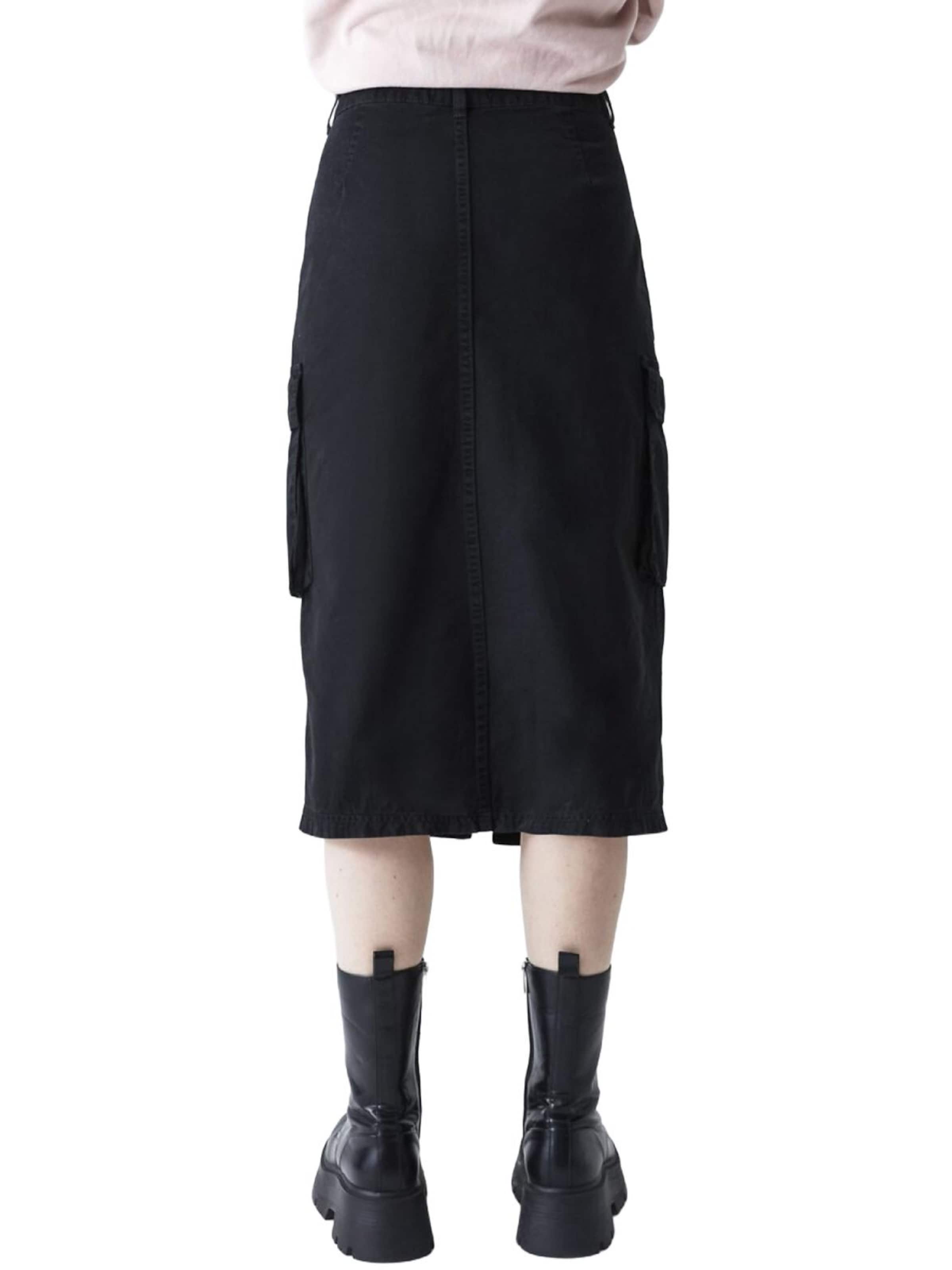 LTB Jeans - Falda 'Midi Slit Skirt' en negro
