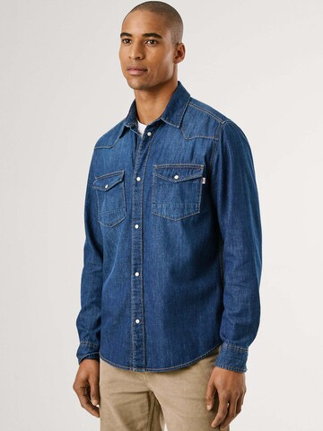 Pepe Jeans Regular fit Button Up Shirt in Blue