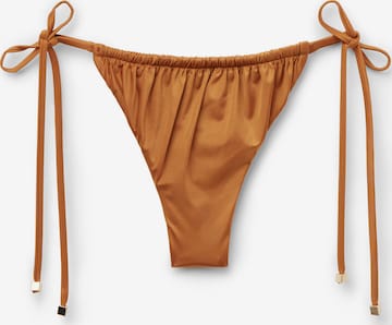 CALZEDONIA Bikini Bottoms 'Shiny Satin' in Brown: front