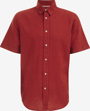 WE Fashion Regular fit Button Up Shirt in Red: front