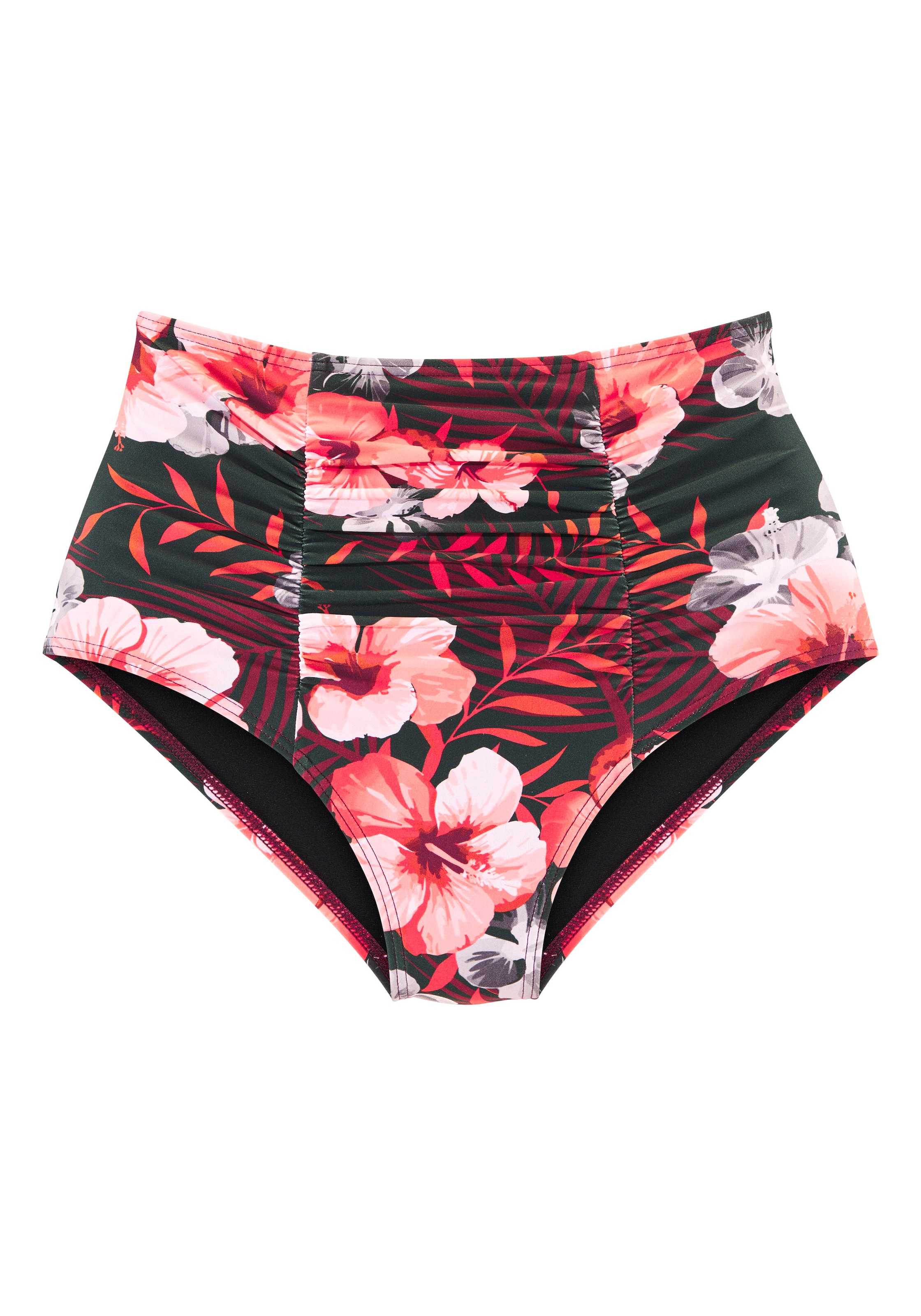 LASCANA Dół bikini w rozmiarze S w kolorze ciemnozielony / koralowy / jasnopomarańczowy / rubinowoczerwonym, Podgląd produktu