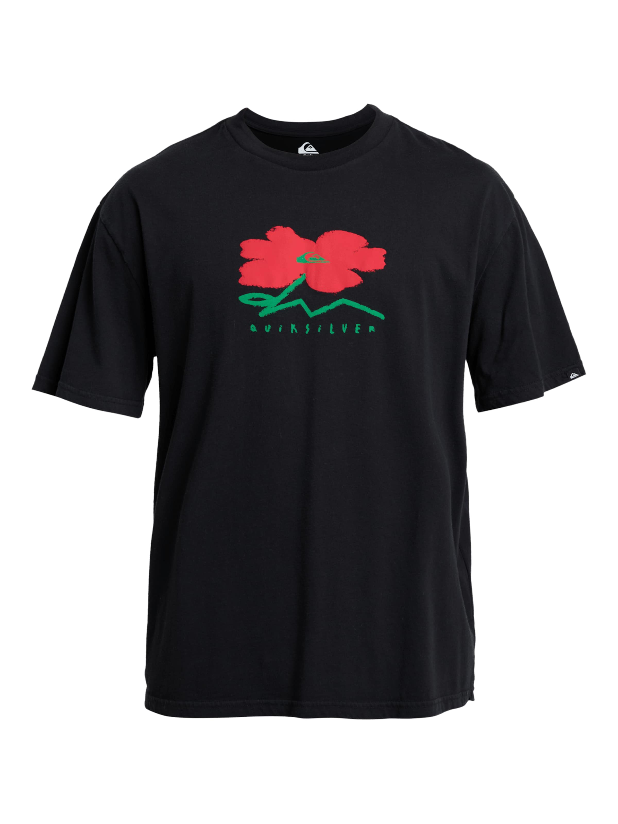 QUIKSILVER T-Shirt 'Structured Flower' in Schwarz: Vorderseite