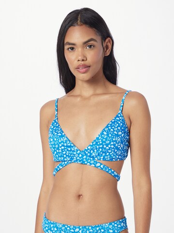 HOLLISTER Triangle Bikini top in Blue: front