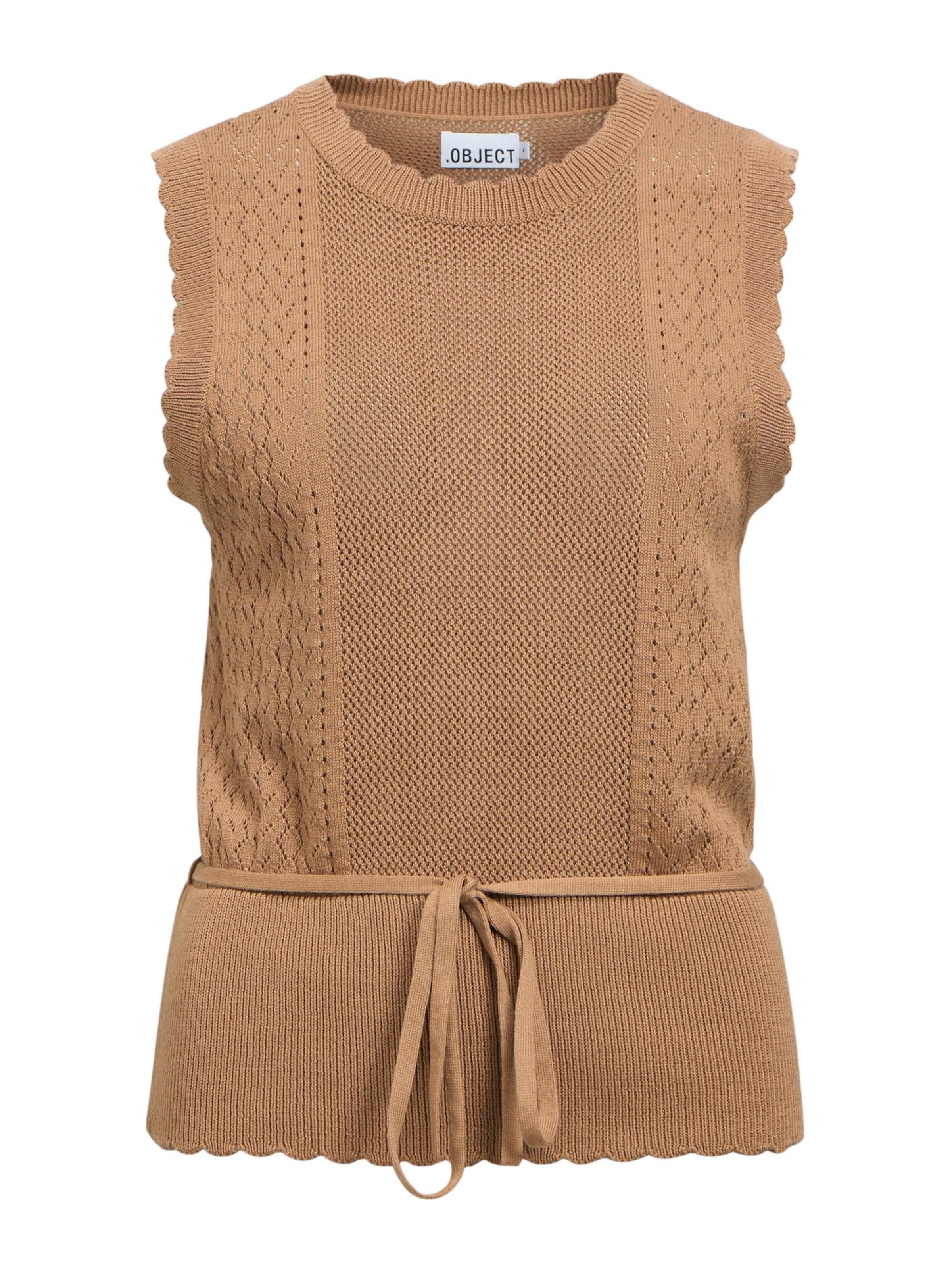 Tops en tricot 'OBJJEANY' OBJECT en marron : devant