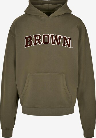 Merchcode Sweatshirt 'Brown University' in Green: front