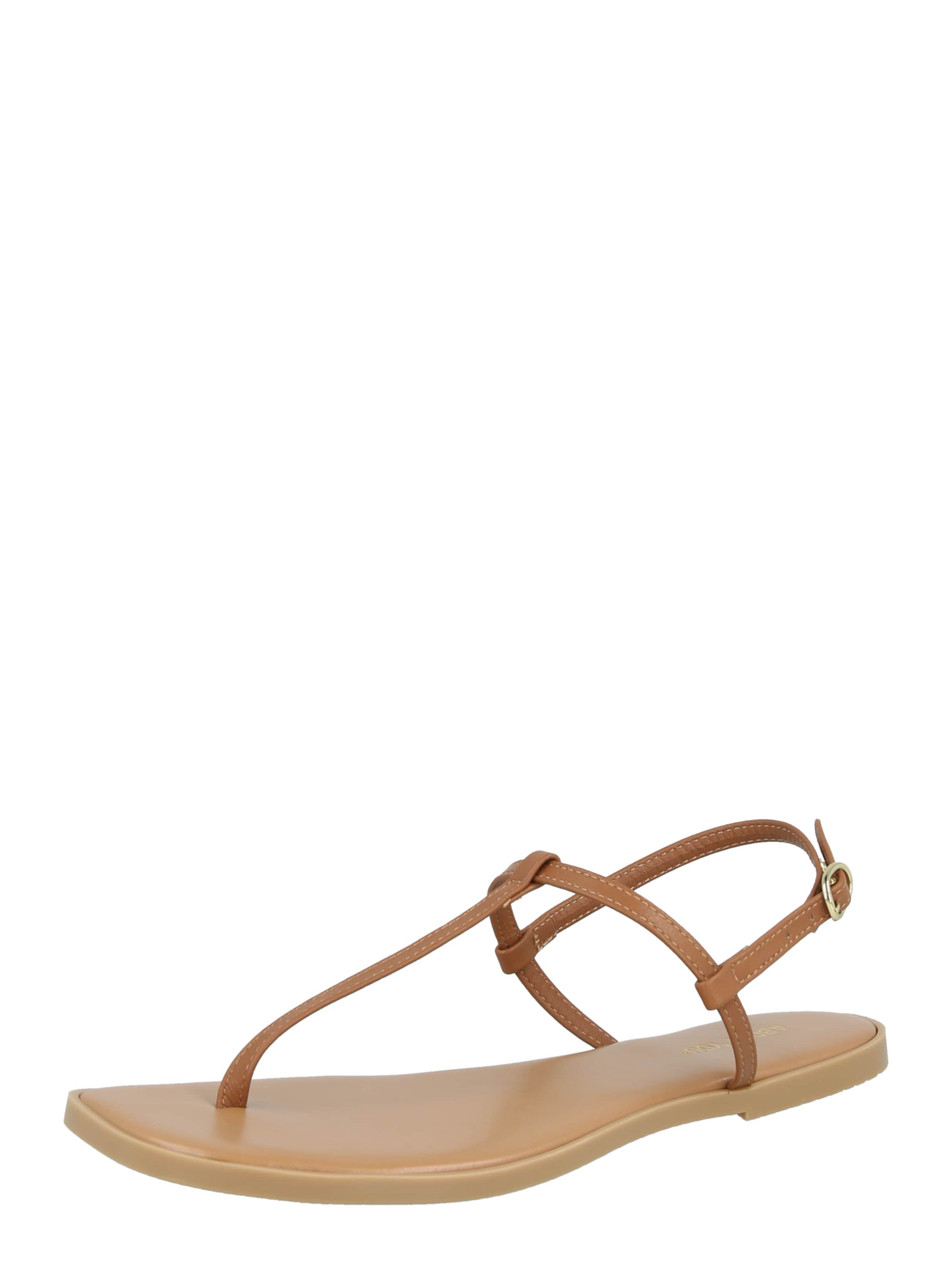 ABOUT YOU T-Bar Sandals 'Cassandra' in Brown: front