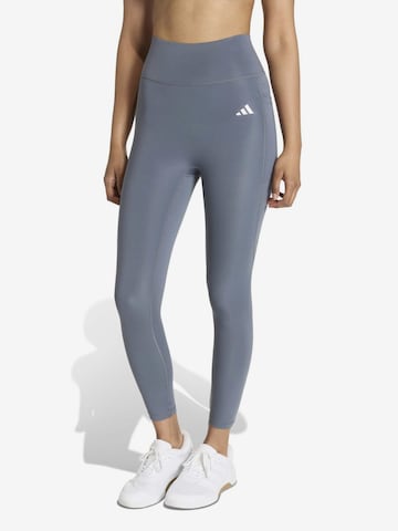 mėlyna ADIDAS PERFORMANCE Siauras Sportinės kelnės 'Optime Power Essentials': priekis
