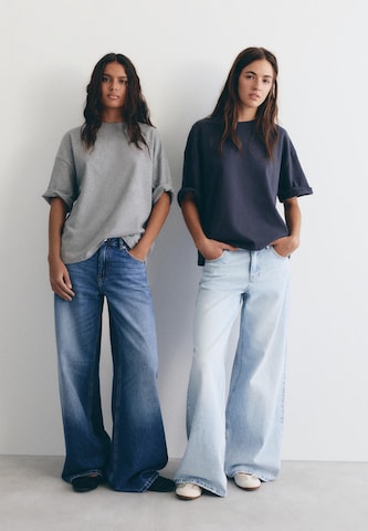 Pull&Bear Oversized tričko – modrá