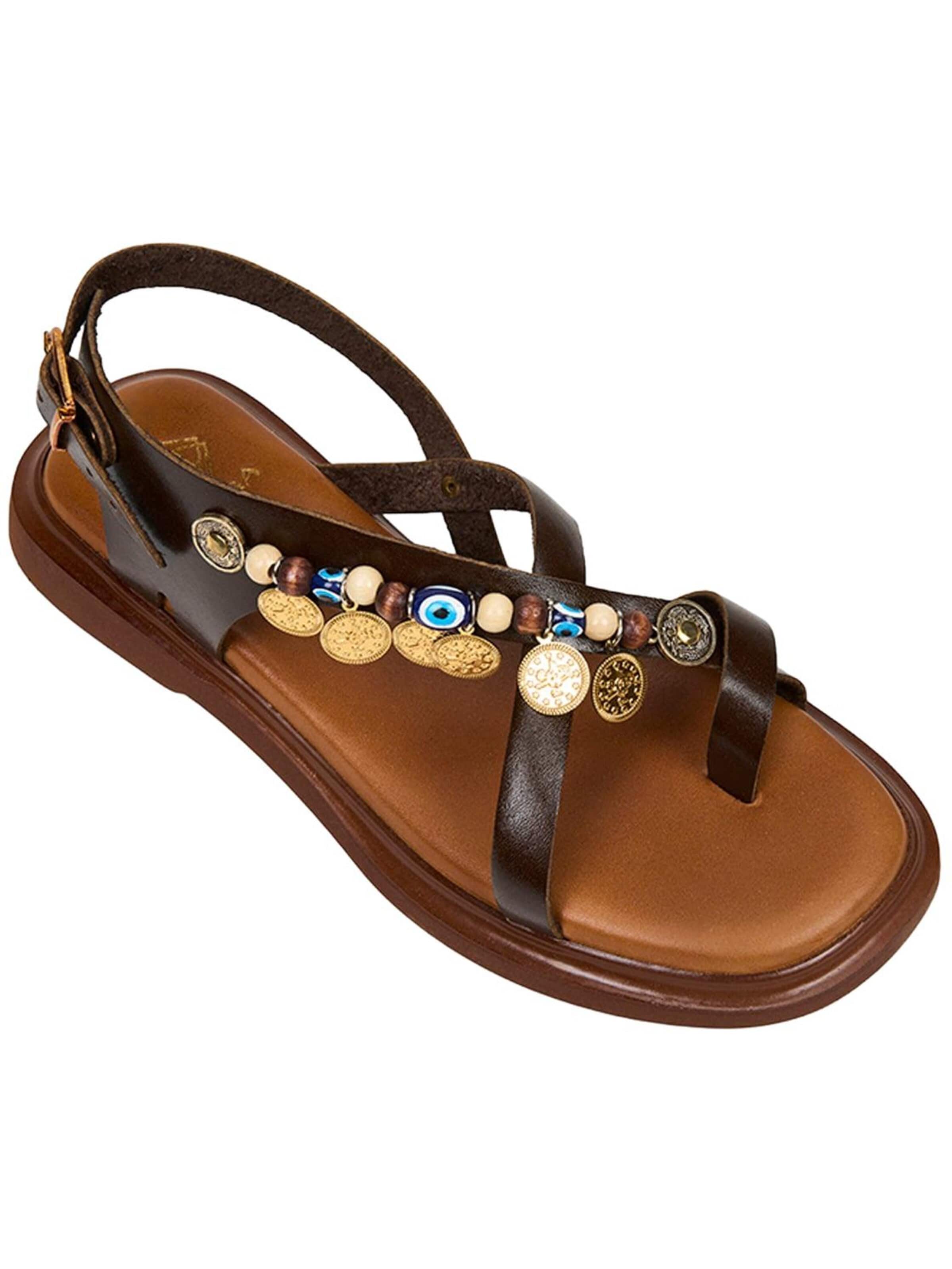 Desa Sandals 'Zehenstegsandalen' in Brown