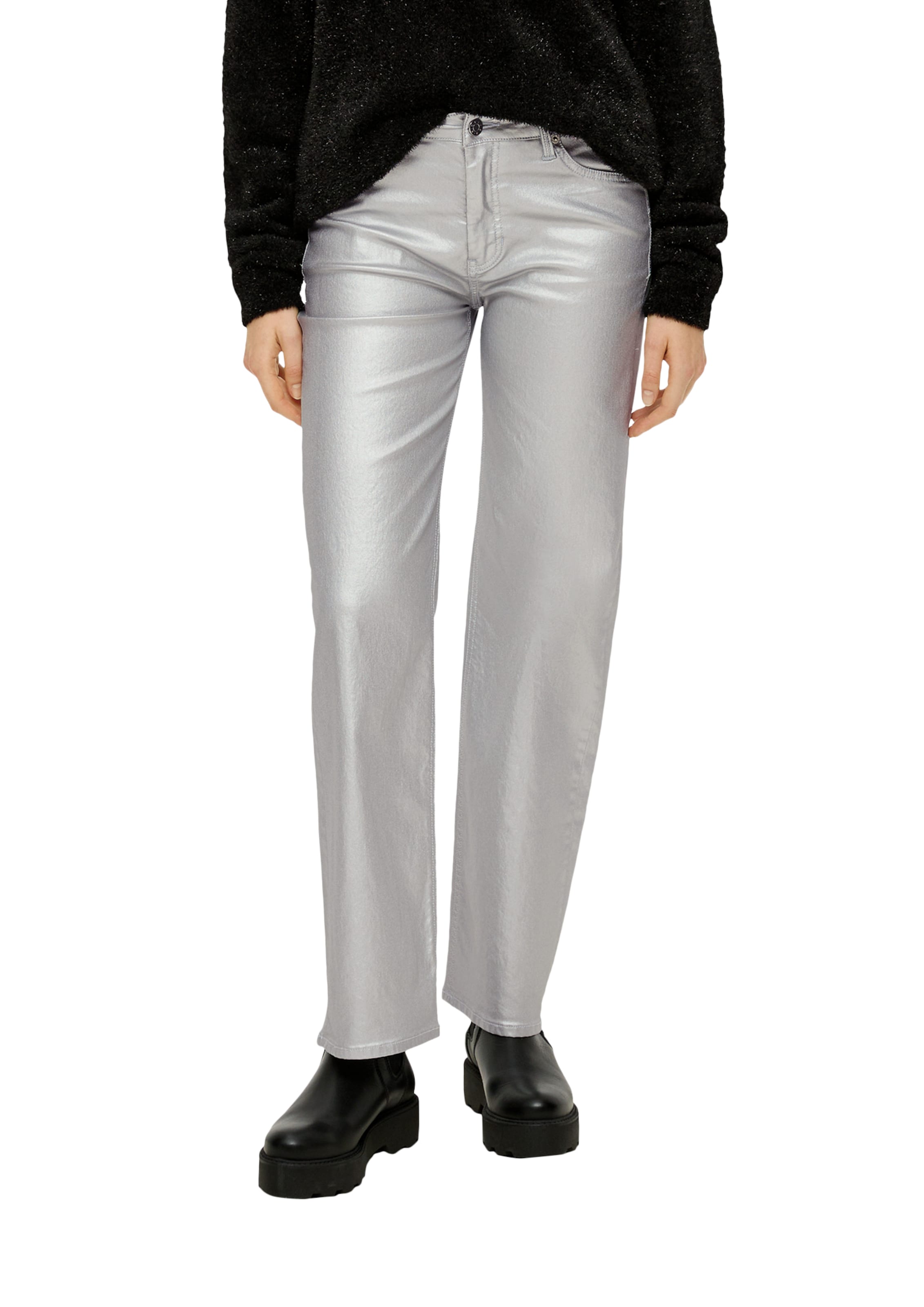 s.Oliver Regular Jeans 'Karolin' in Silber: Vorderseite