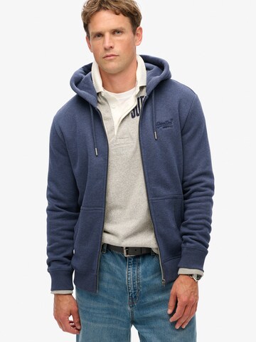 Superdry Sweatvest 'Essential' in Blauw: voorkant