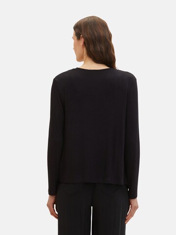 TOM TAILOR Knit cardigan in Black