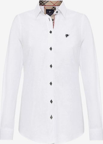 DENIM CULTURE Bluzka 'FIONA' w kolorze biały: przód