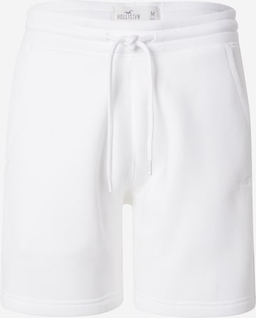 HOLLISTER Regular Панталон в бяло: отпред