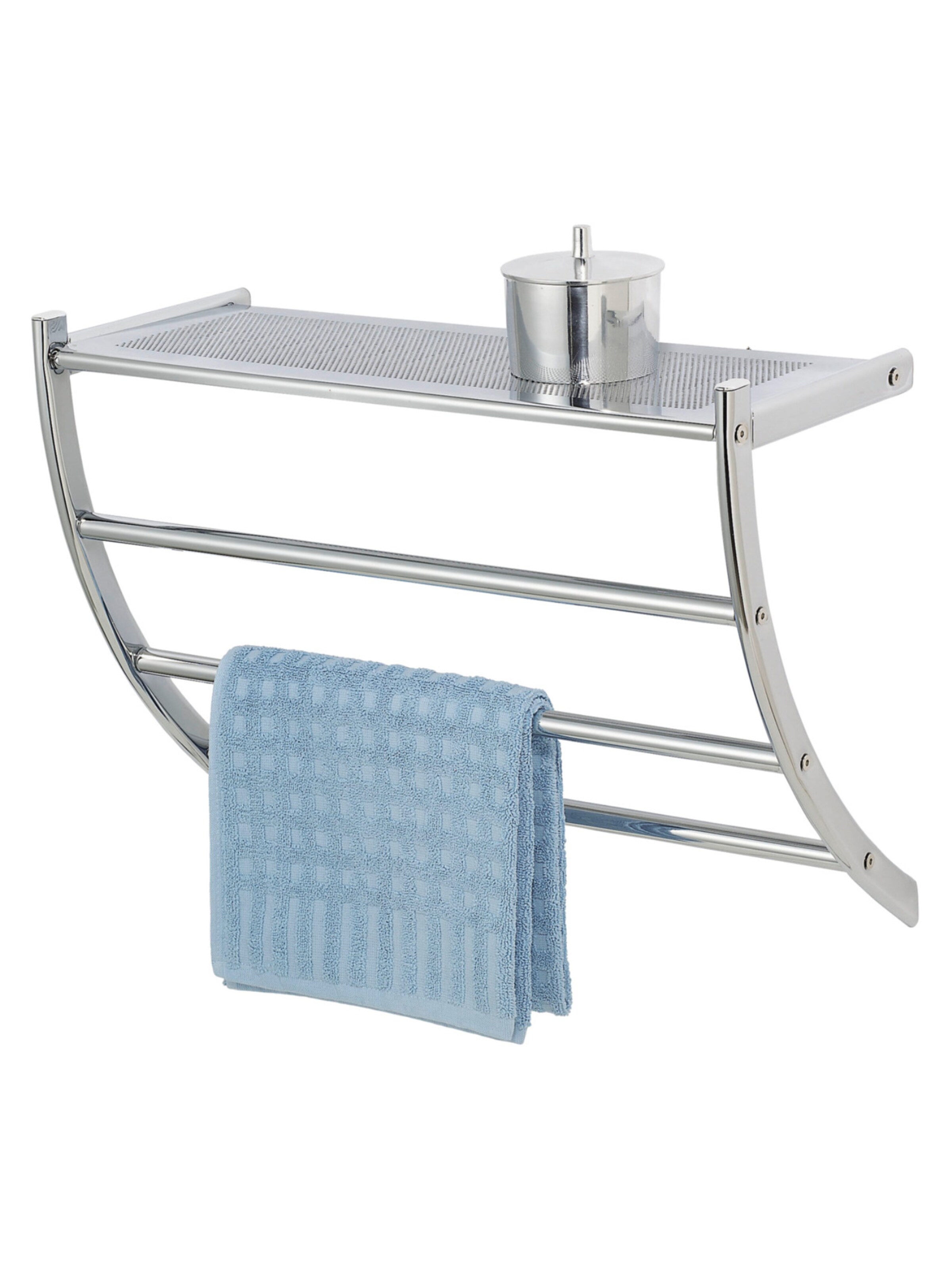 Wenko Bathroom Set 'Pescara' in Silver: front