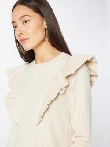 Y.A.S Knitted dress 'HELLO' in Beige