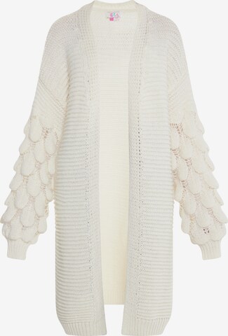 IZIA Knit Cardigan 'Gaya' in White: front