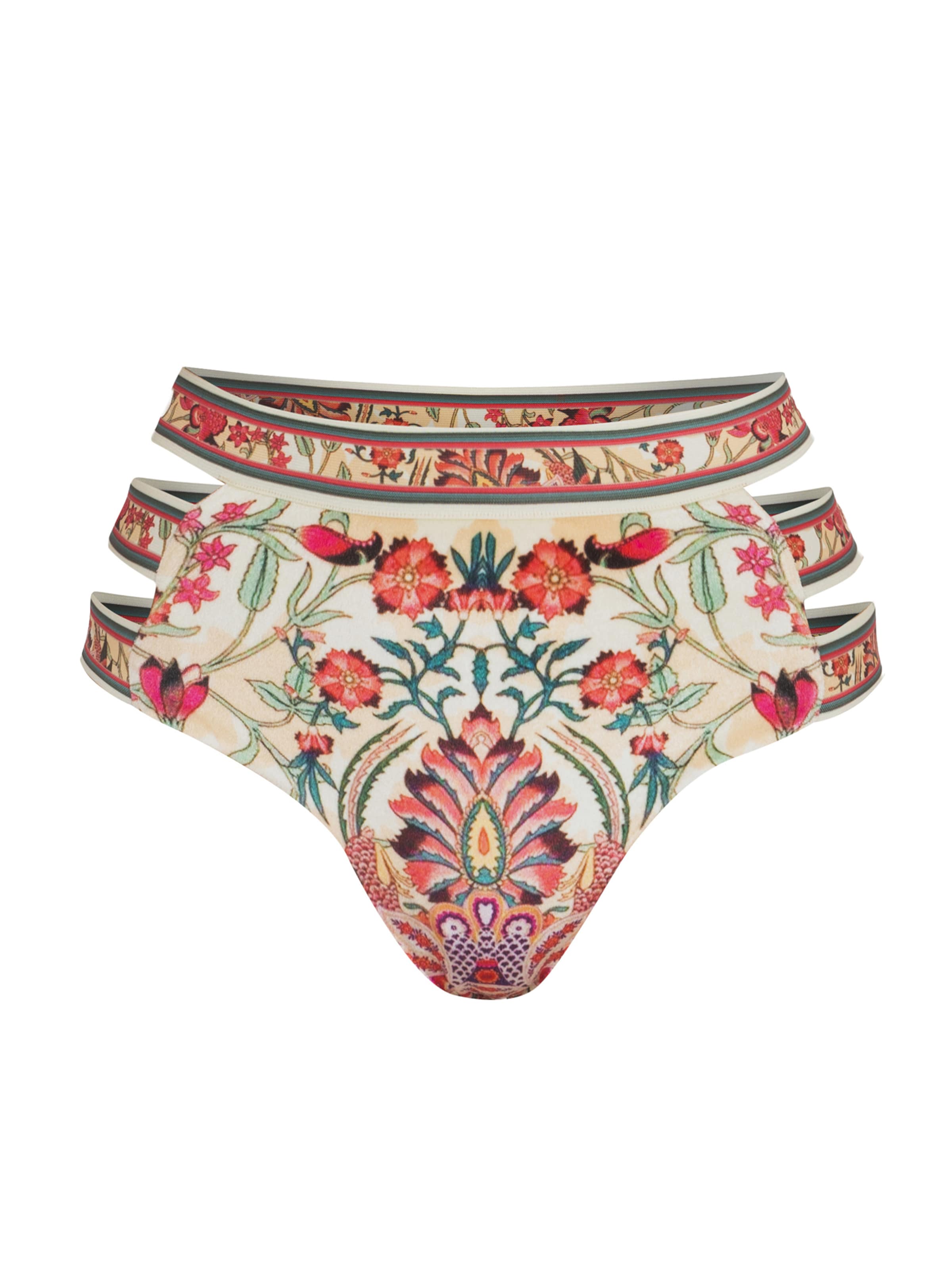 JIORO Bikiniunderdel 'PAISLEY RED' i blandade färger: framsida