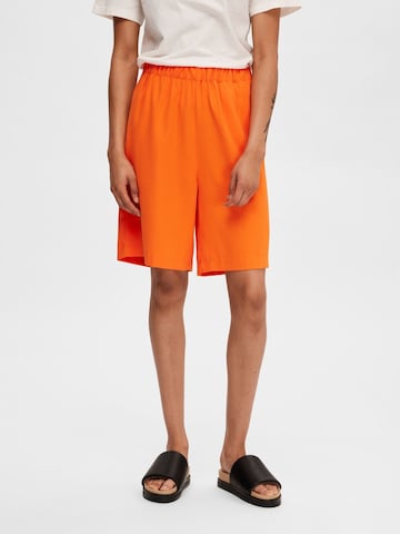 SELECTED FEMME Wide Leg Bukser 'TINNI' i orange: forside