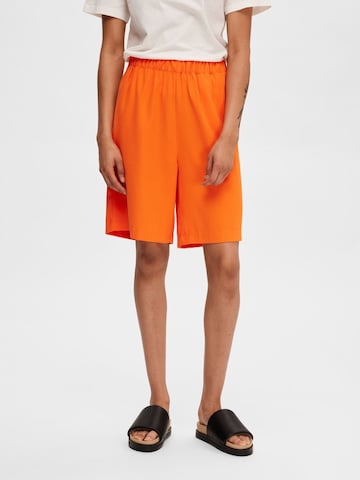 SELECTED FEMME Wide Leg Shorts 'TINNI' in Orange: predná strana