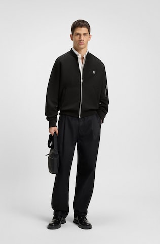 HUGO Zip-Up Hoodie 'Dargen' in Black