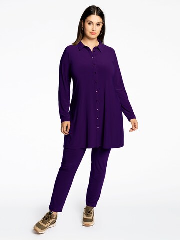 Yoek Slim fit Pants 'Dolce' in Purple: front