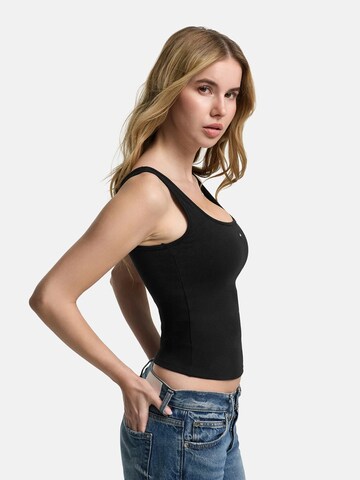 cfab (formerly creamy fabrics) - Top 'Cotton Tank with Built-In Wireless Bra' en negro