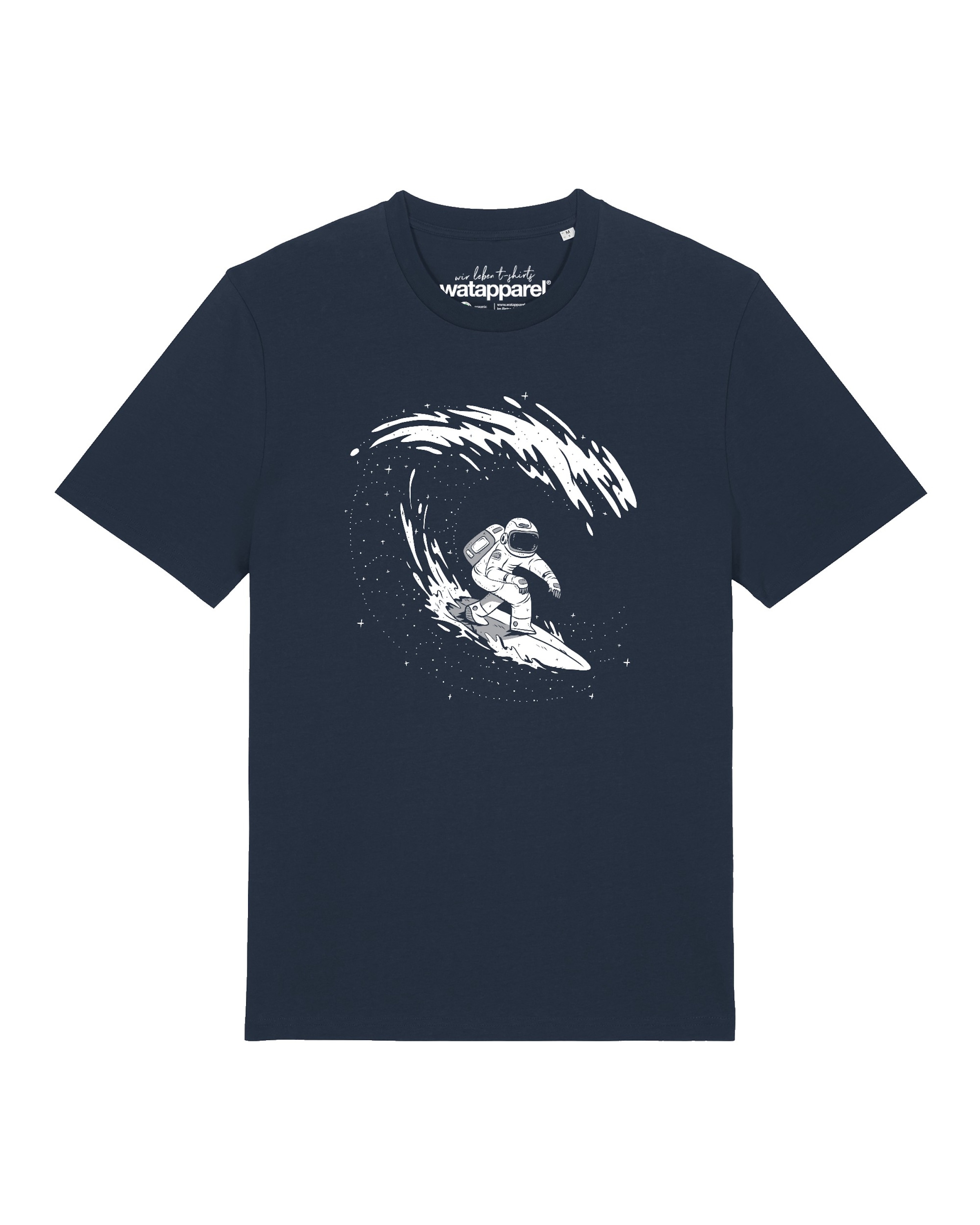 Watapparel Shirt 'Surfing Spaceman' in Blauw: voorkant