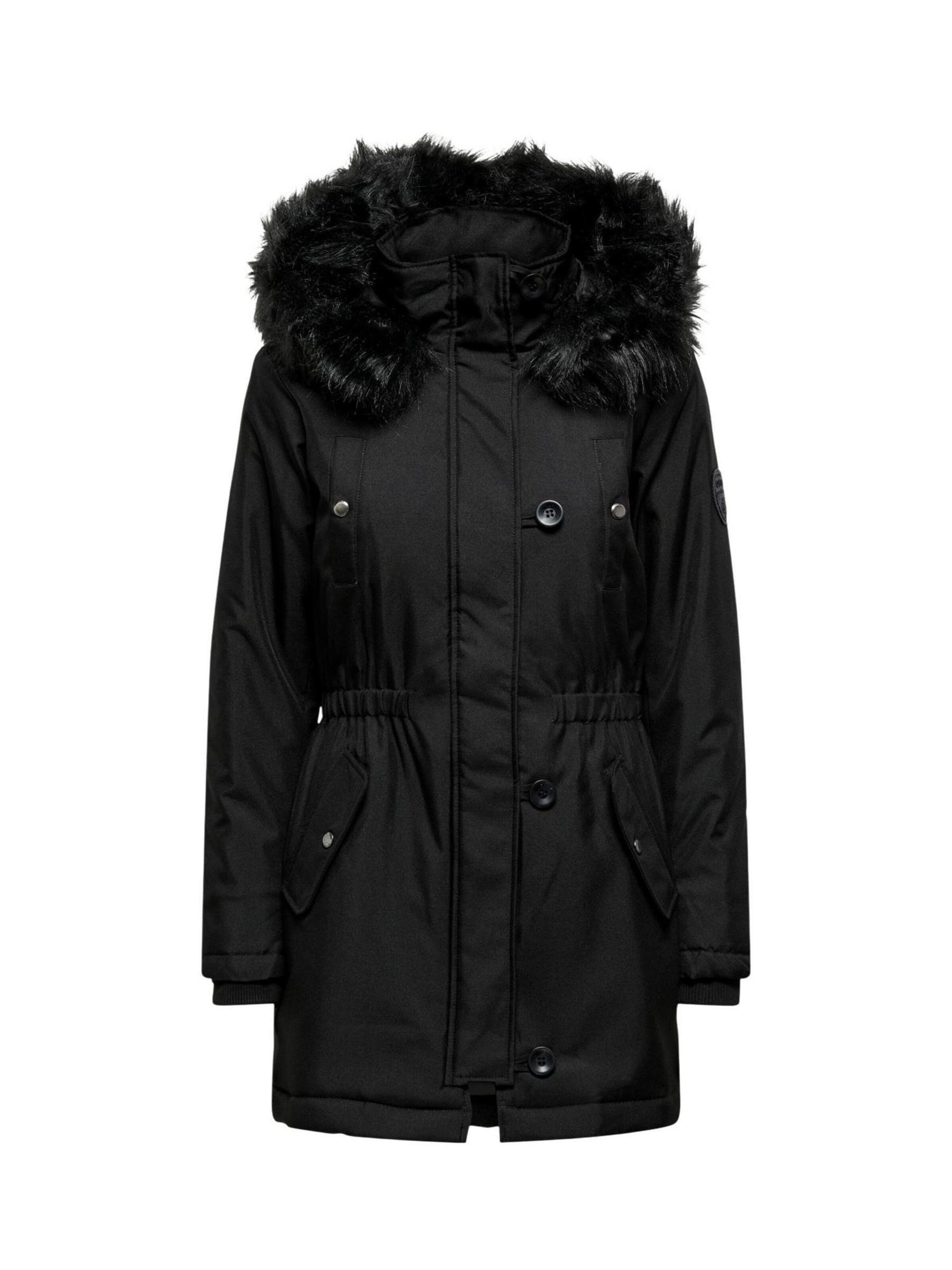 ONLY Winterparka 'ONLIRIS FUR WINTER PARKA OTW CC 15304625' in Zwart