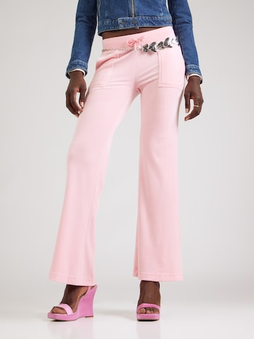 Juicy Couture Расклешенный Штаны 'LAYLA' в Ярко-розовый: спереди