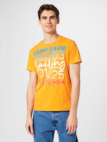 T-Shirt 'Laser Sailing' CAMP DAVID en orange : devant
