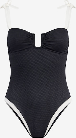 Mint VelvetBustier Jednodijelni kupaći kostim - crna boja: prednji dio