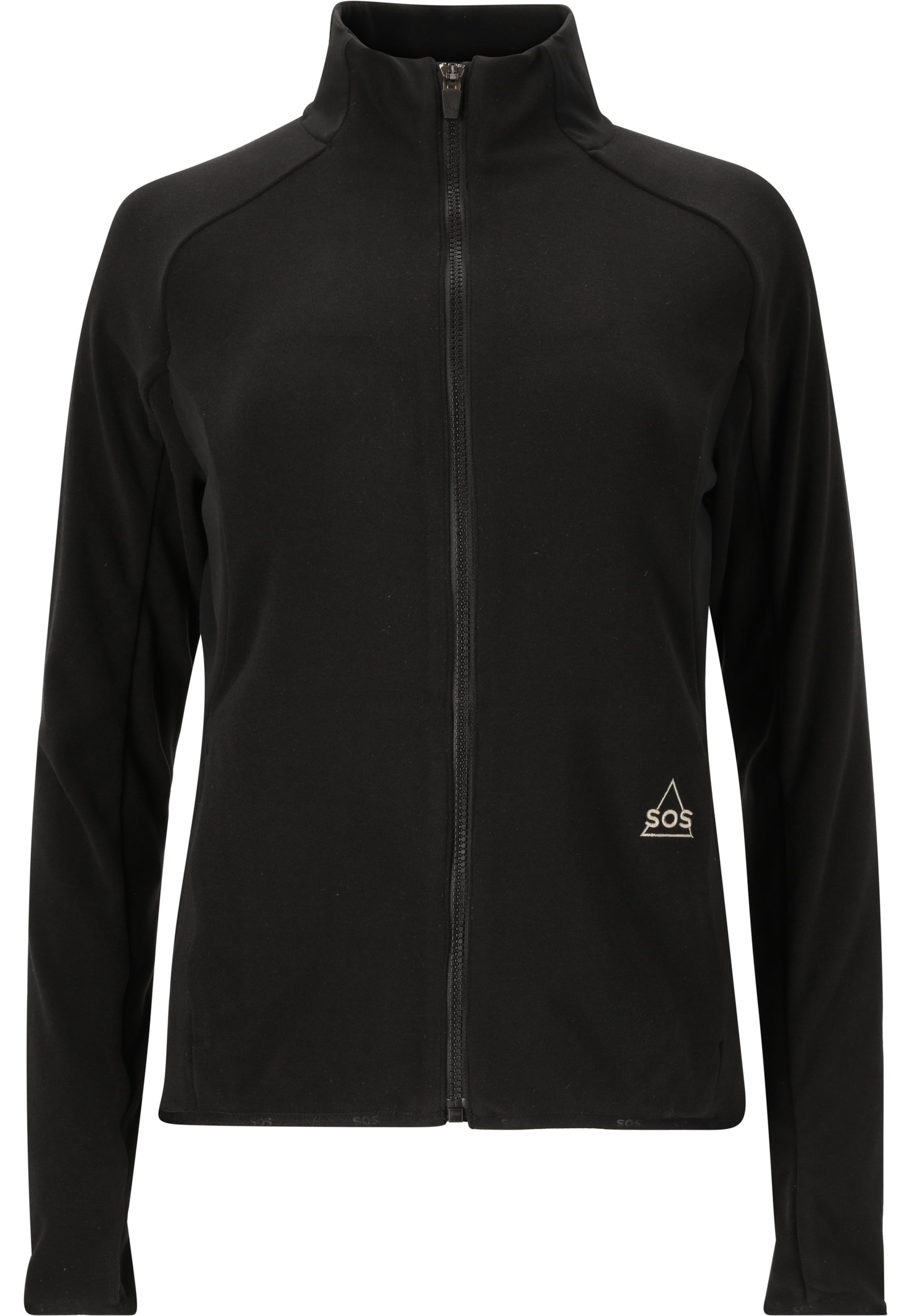 SOS Athletic fleece jacket 'Bromo' in Black: front