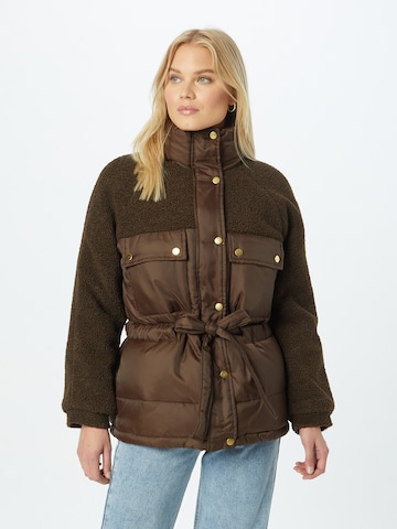 Urban Classics Between-season jacket 'Sherpa' in Brown: front