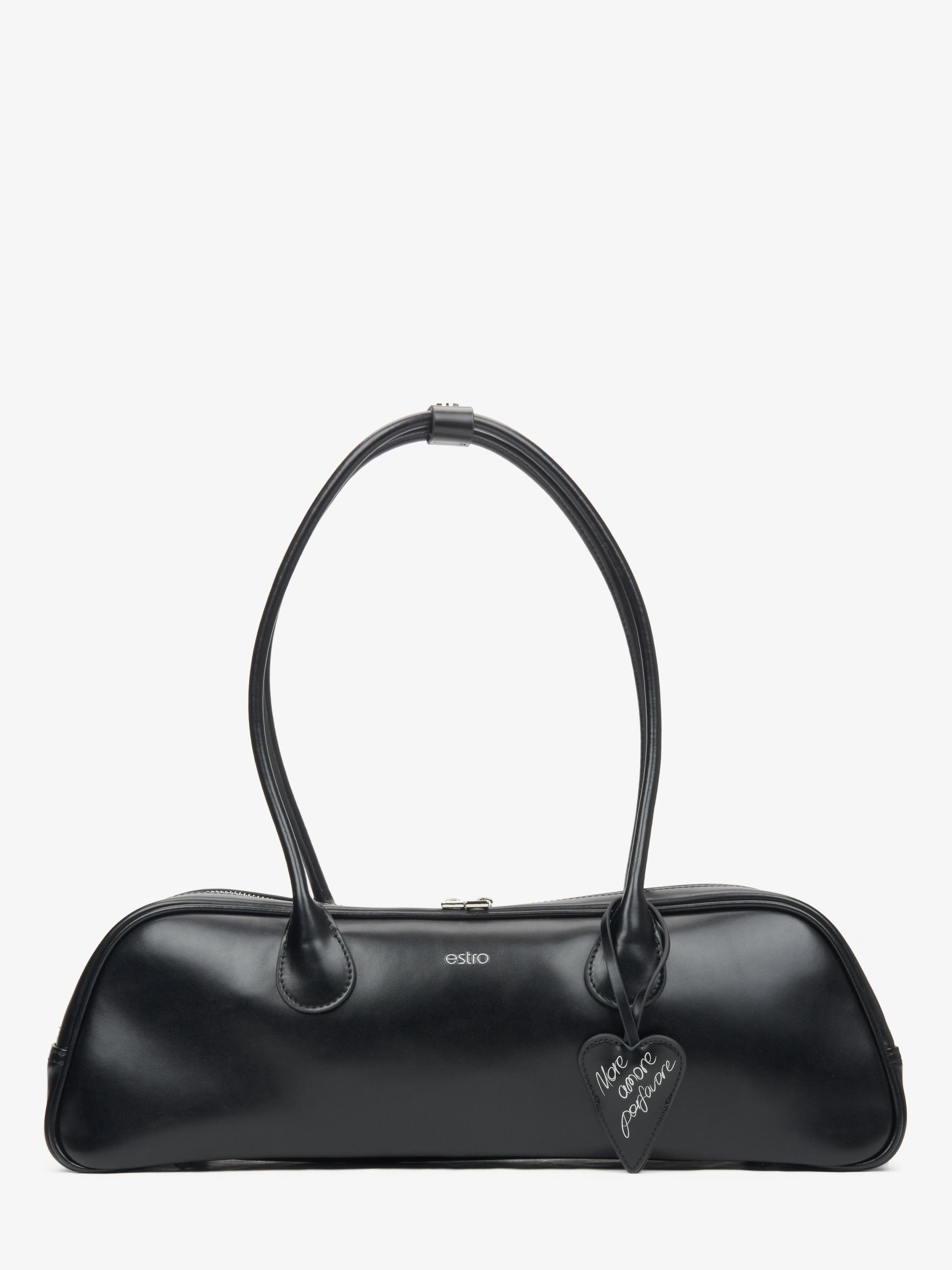 Estro Schultertasche '75568'‌‌‌‌‌ in Schwarz: Vorderseite