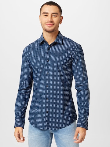 BOSS Black Regular fit Button Up Shirt 'Roan' in Blue: front