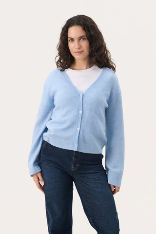 Part Two Gebreid vest 'Peytons' in Blauw: voorkant