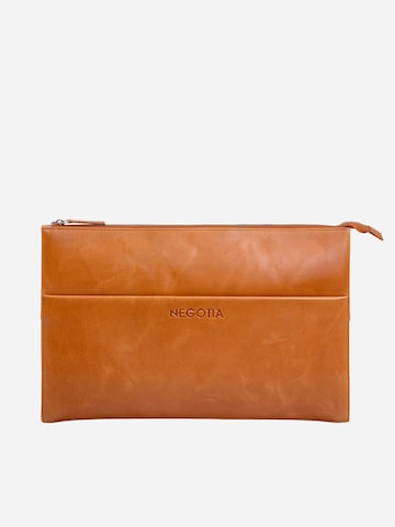 NEGOTIA Leather Laptoptas 'Notion 14 inch' in Bruin: voorkant