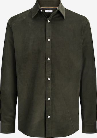 Jack & Jones Plus Риза 'JJEFIELD' в зелено: отпред