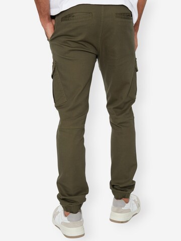 Threadbare Slimfit lange Cargohose 'Garrix' in Grün