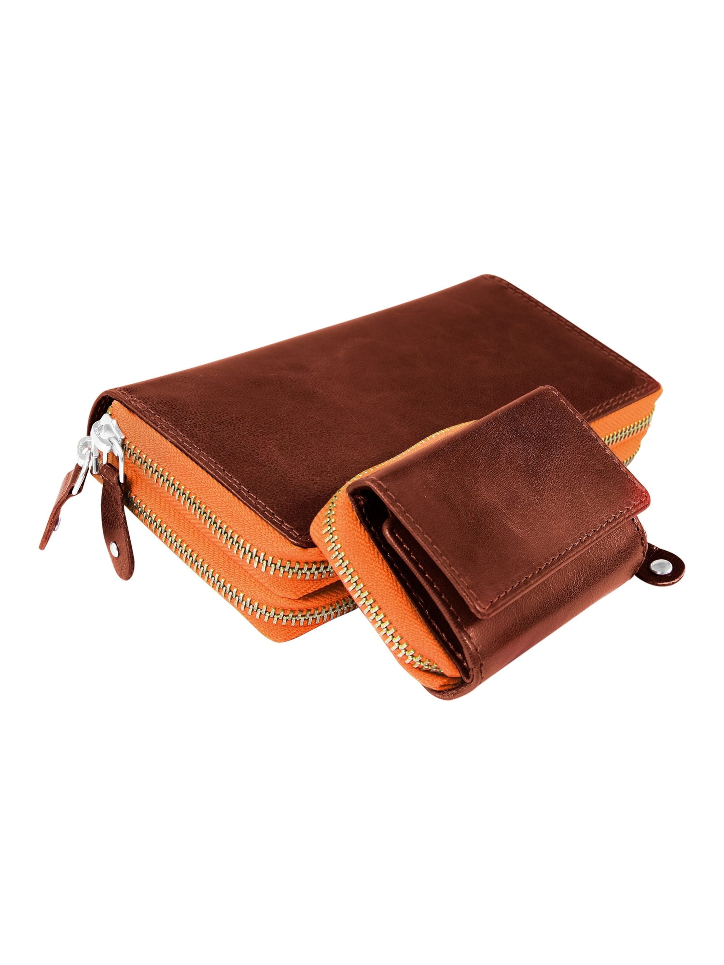 JUST Wallet 'RFID-Schutz' in Brown: front