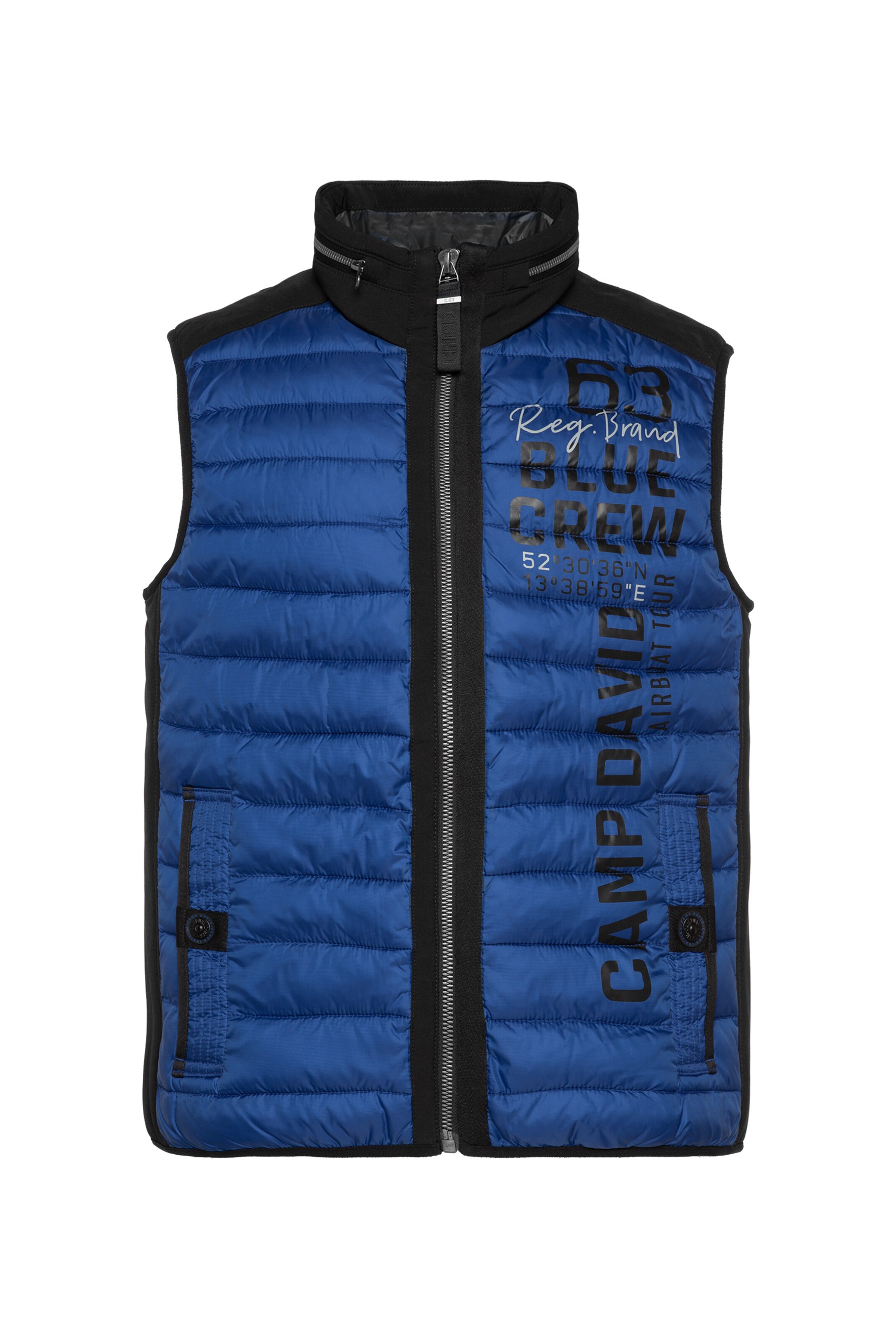 CAMP DAVID Vest in Blue: front