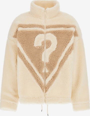 GUESS Sweatjacke 'Sherpa' in Beige: predná strana