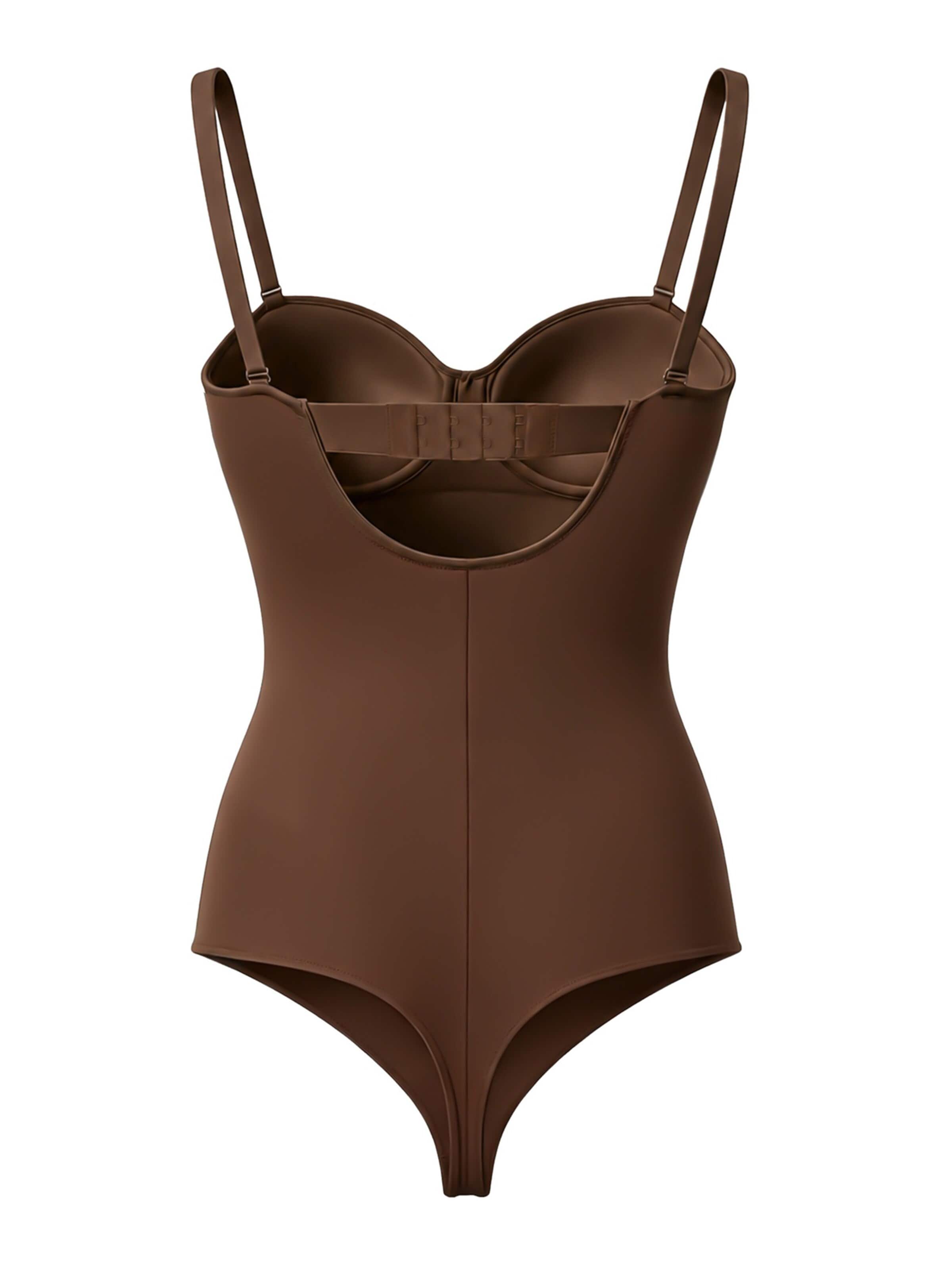 cfab - Body moldeador 'Push-Up Bodysuit mit String' en marrón