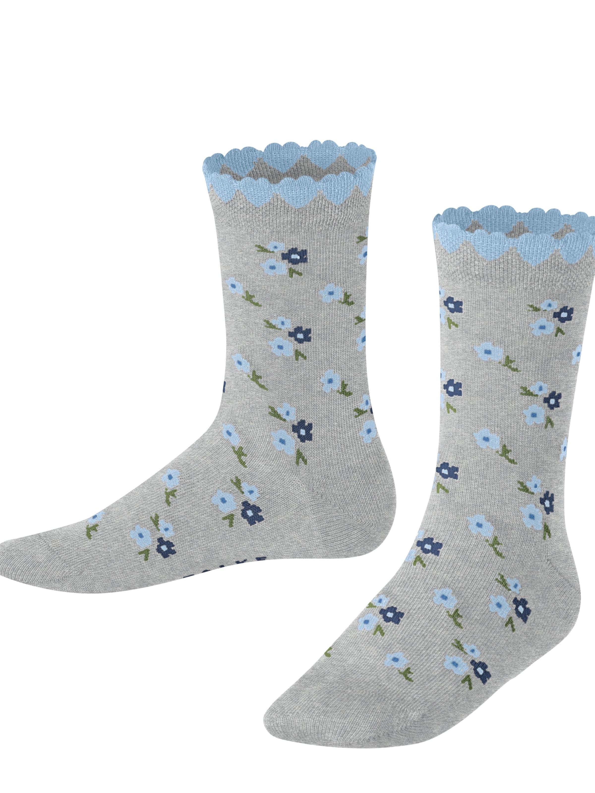 FALKE Socks 'Ditsy Flowers' in Grey: front