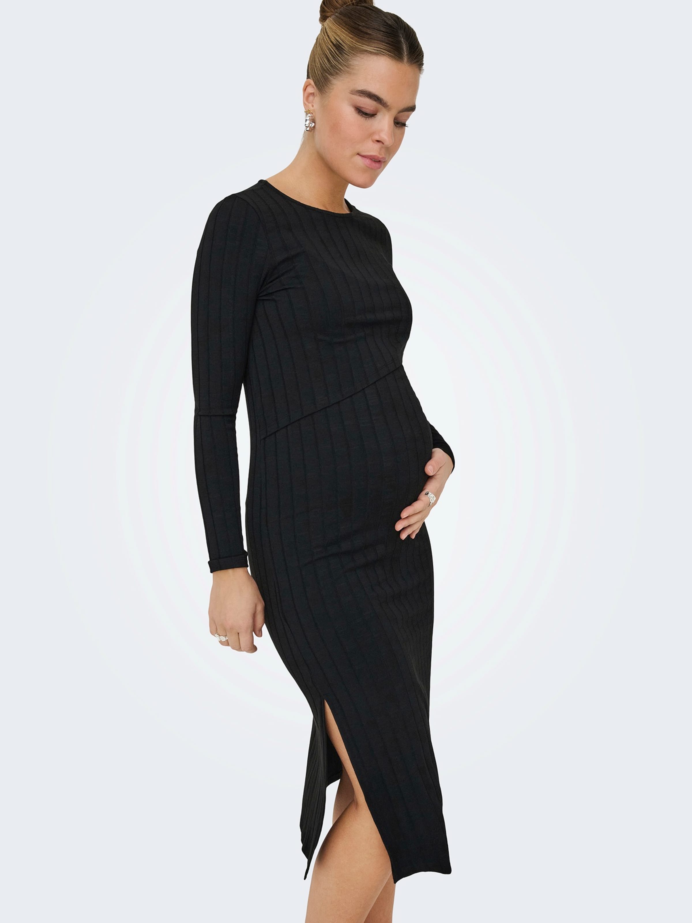black long sleeve maternity dress Black Beaded Plus Size Maternity Dress 2XL