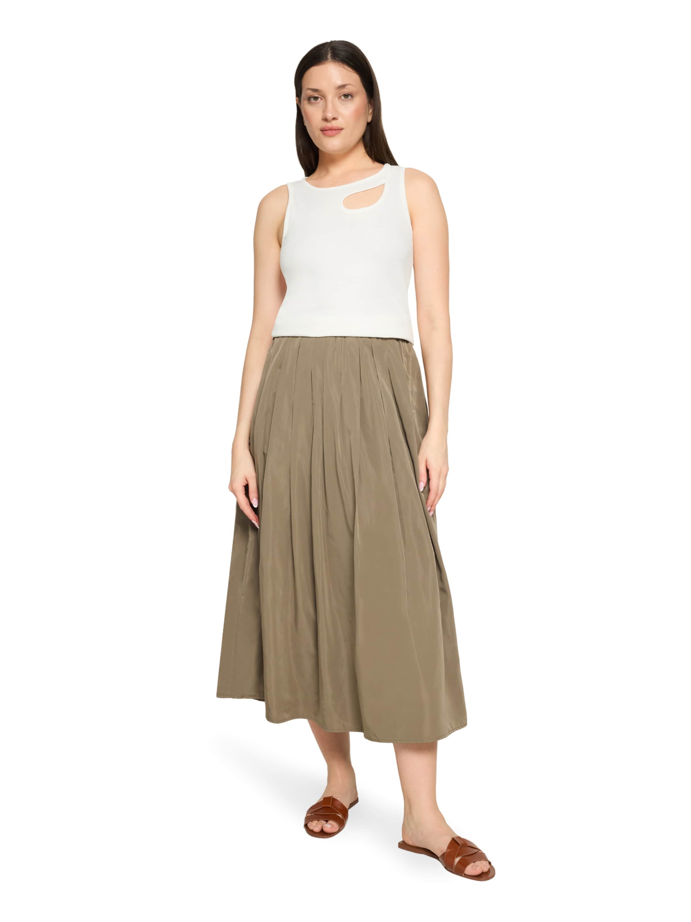 Cartoon Basic-Top mit Rundhalsausschnitt in Weiß