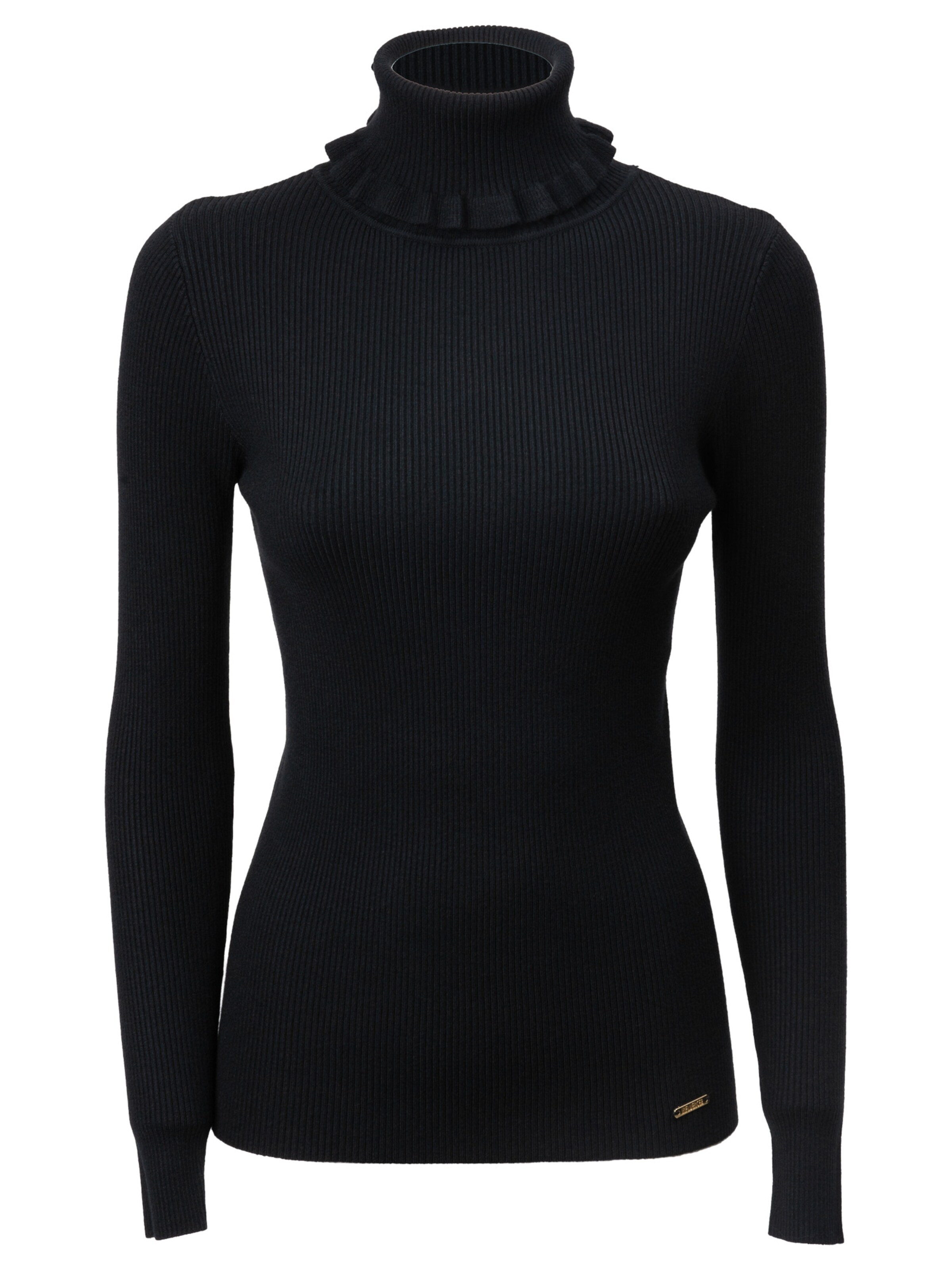 Influencer Pullover in Schwarz: Vorderseite